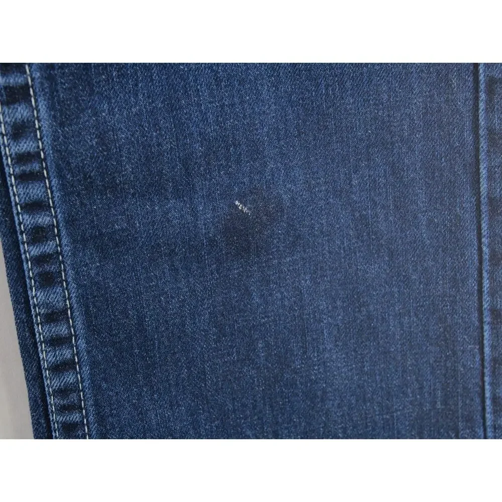 True Religion Straight Nat Jeans Men 33x34 MMD800TS Blue Thick Stitch Faded Wash